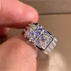 3.8ct Round Cut White Sapphire Men's Ring