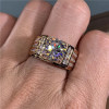 3.8ct Round Cut White Sapphire Men's Ring