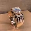 3.8ct Round Cut White Sapphire Men's Ring
