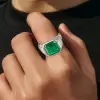 9.5ct Asscher Cut Emerald Classic Men's Ring
