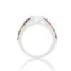 Round Cut White and Rainbow Sapphire Men's Ring