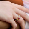 Round Cut White and Rainbow Sapphire Men's Ring