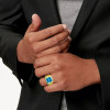6.8ct Radiant Cut Blue Zircon Sandblasted Men's Ring
