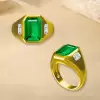 8.5ct Emerald Cut Emerald Unisex Engagement Ring