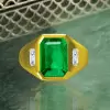 8.5ct Emerald Cut Emerald Unisex Engagement Ring
