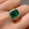 8.5ct Emerald Cut Emerald Unisex Engagement Ring