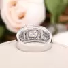 2ct Round Cut White Sapphire Paved Men's Ring