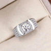2ct Round Cut White Sapphire Paved Men's Ring