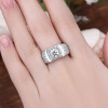 2ct Round Cut White Sapphire Paved Men's Ring
