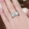2ct Round Cut White Sapphire Paved Men's Ring