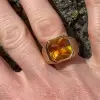 10ct Yellow Sapphire Hammered Finish Cocktail Ring