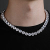 10MM Round Cut White Sapphire Tennis Necklace