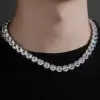 10MM Round Cut White Sapphire Tennis Necklace