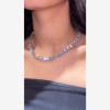 10MM Round Cut White Sapphire Tennis Necklace