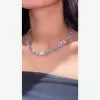 10MM Round Cut White Sapphire Tennis Necklace