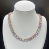 10MM Round Cut White Sapphire Tennis Necklace