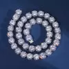 10MM Round Cut White Sapphire Tennis Necklace
