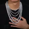 10MM Round Cut White Sapphire Tennis Necklace