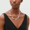 30ctw Pear Cut Multicolor Sapphire Men's Statement Necklace