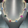 30ctw Pear Cut Multicolor Sapphire Men's Statement Necklace