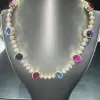 30ctw Pear Cut Multicolor Sapphire Men's Statement Necklace