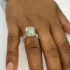 6.8ct Ice Crushed Radiant Cut White Sapphire Engagement Ring