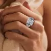 5.6ct Asscher Cut White Sapphire Men's Ring