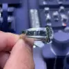 5.6ct Asscher Cut White Sapphire Men's Ring