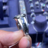 5.6ct Asscher Cut White Sapphire Men's Ring