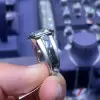 5.6ct Asscher Cut White Sapphire Men's Ring