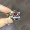8.4ct Emerald Cut Pink Sapphire Men's Ring
