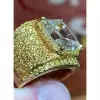 6ct Emerald Cut White Sapphire Bold Paved Men's Ring