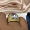 6ct Emerald Cut White Sapphire Bold Paved Men's Ring