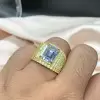 6ct Emerald Cut White Sapphire Bold Paved Men's Ring