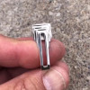6ct Emerald Cut White Sapphire Mechanical Men's Ring
