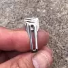 6ct Emerald Cut White Sapphire Mechanical Men's Ring