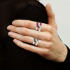 Paved White Black Sapphire Bold Knot Unisex Ring