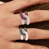 Paved White Black Sapphire Bold Knot Unisex Ring