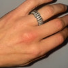 3ctw White Sapphire Unisex Blacked Ring