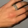 3ctw White Sapphire Unisex Blacked Ring