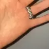 3ctw White Sapphire Unisex Blacked Ring