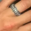 3ctw White Sapphire Unisex Blacked Ring