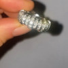 3ctw White Sapphire Unisex Blacked Ring