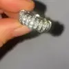 3ctw White Sapphire Unisex Blacked Ring