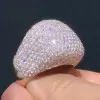 9ctw White Sapphire Paved Bold Dome Ring