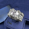 12ct Round White Sapphire Bold Allover Paved Men's Ring