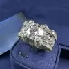 12ct Round White Sapphire Bold Allover Paved Men's Ring