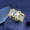12ct Round White Sapphire Bold Allover Paved Men's Ring