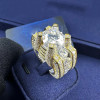 12ct Round White Sapphire Bold Allover Paved Men's Ring