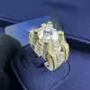 12ct Round White Sapphire Bold Allover Paved Men's Ring